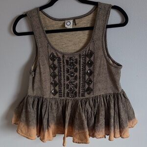 Anthropologie Akemi and Kin Embroidered Ombre Tank Top - Size S